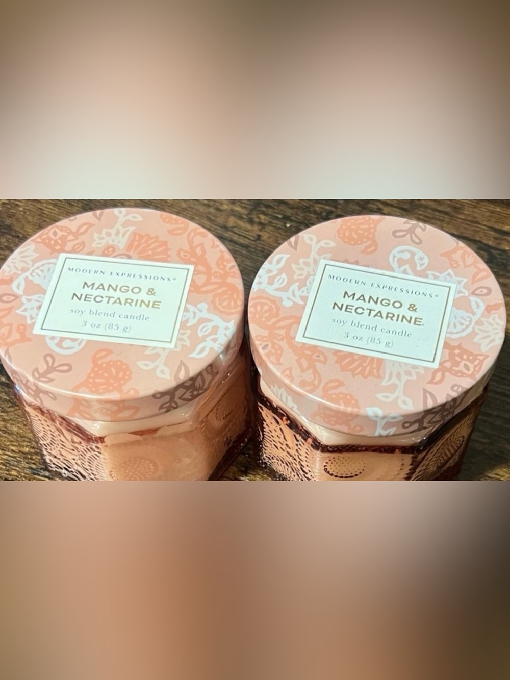 Modern Expressions Mango & Nectarine Scents Single Wick Candles In Glass Jars 2